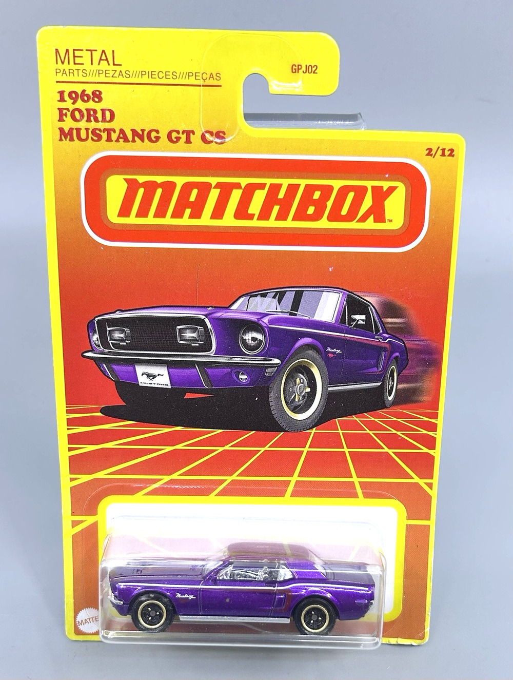 Matchbox 1968 FORD Mustang GT CS Target Retro 2/12 Purple 1:64 Diecast NOC